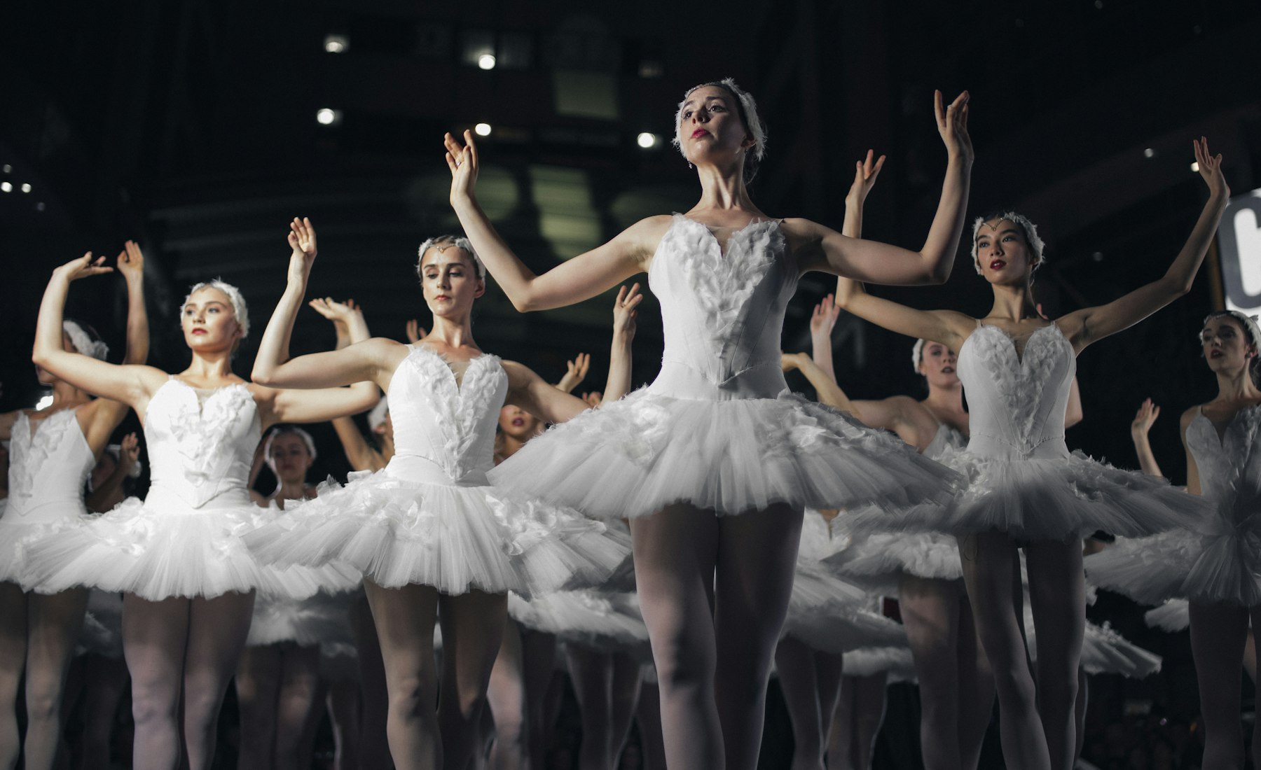 Ballet dancers rehearsing together in a studio